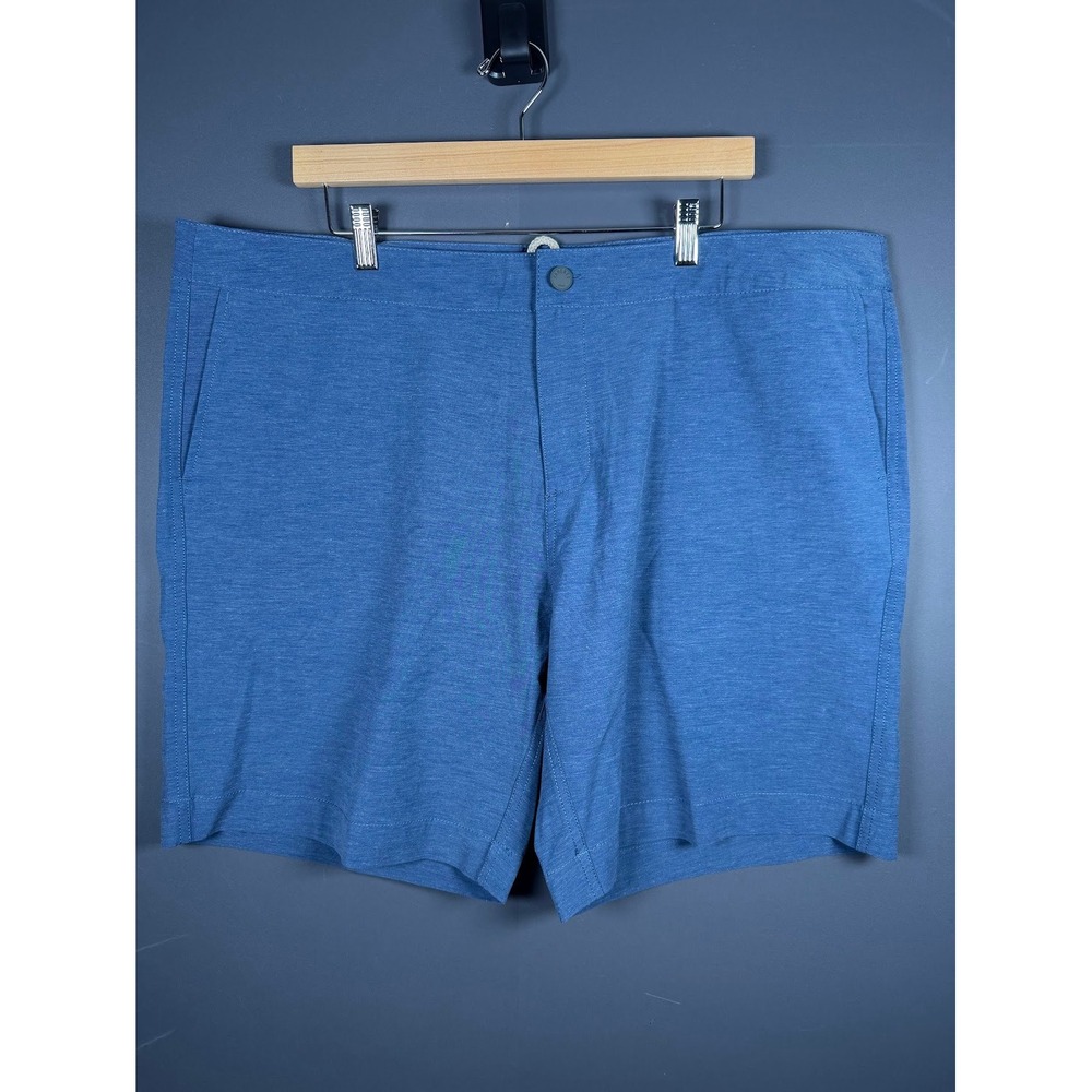 Faherty All Day Shorts Mens 42 Blue Heather Hybrid Stretch Boardshorts 7 Inseam